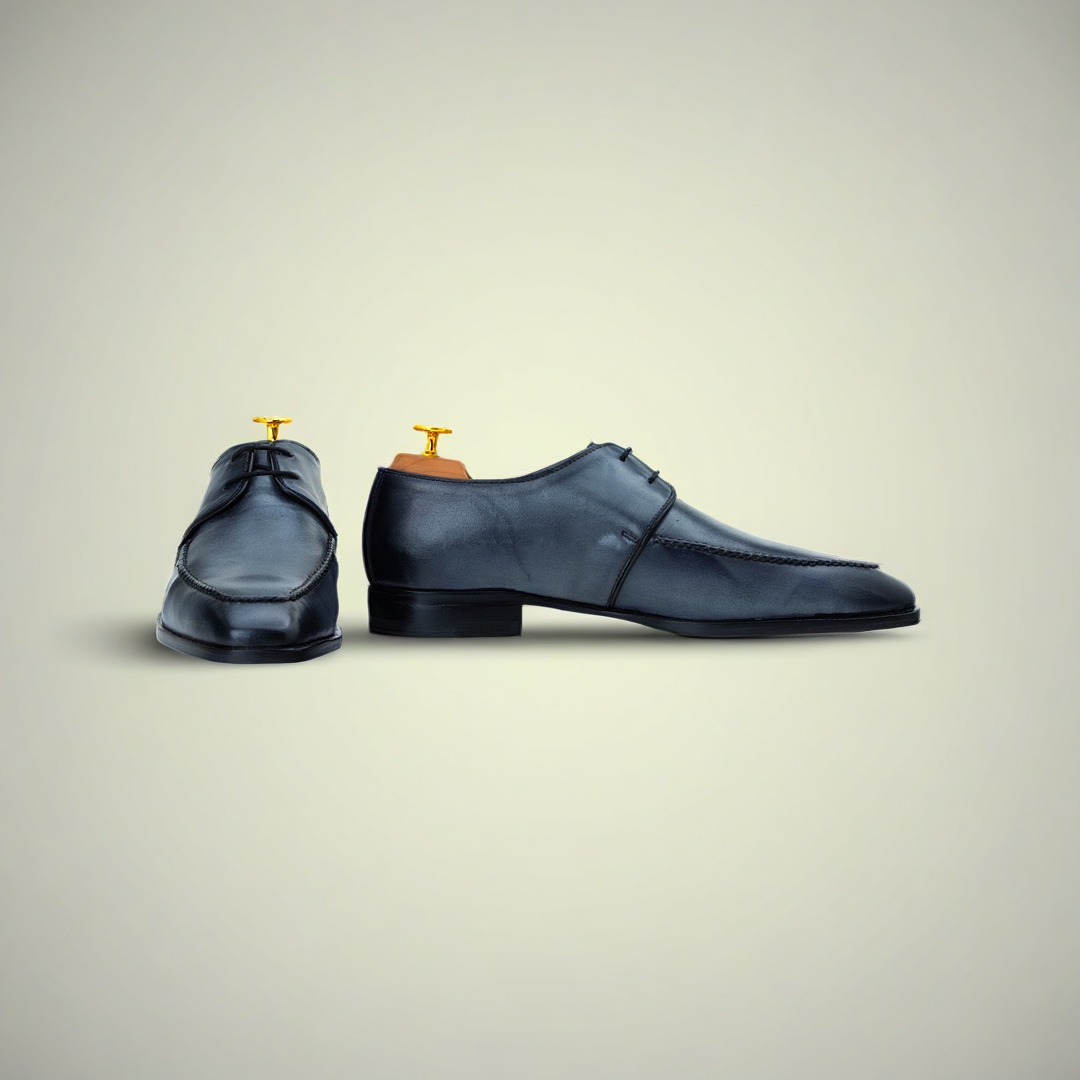 Men’s Brown Leather Apron Toe Derby Dress Shoes