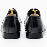 Men’s Brown Leather Medallion Toe Derby Dress Shoes