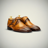 The Riordan | Camel Wingip Monk Strap