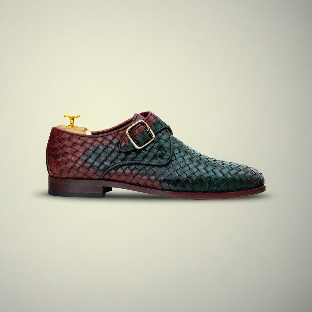 The Thoren | Woven Leather Monk Strap