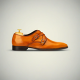 Men’s Yellow Leather Monk Strap Dress Shoes