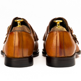 Men’s Yellow Leather Monk Strap Dress Shoes