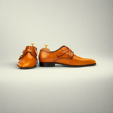 Men’s Yellow Leather Monk Strap Dress Shoes