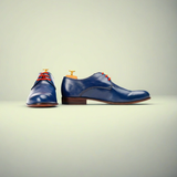 Men’s Hand-Painted Brown Leather Lace-Up Formal Shoes