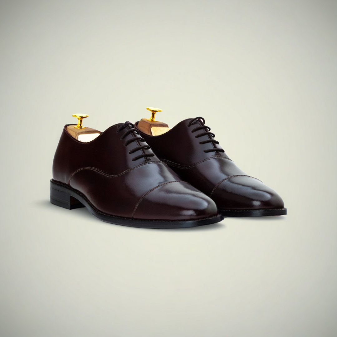 Men’s Handmade Burgundy Leather Oxford Dress Shoes