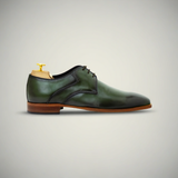 Men’s Green Double-Dye Patina Leather Oxford Shoes