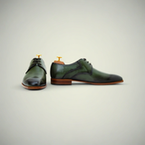 Men’s Green Double-Dye Patina Leather Oxford Shoes